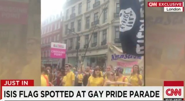 isis flag at gay pride parade london